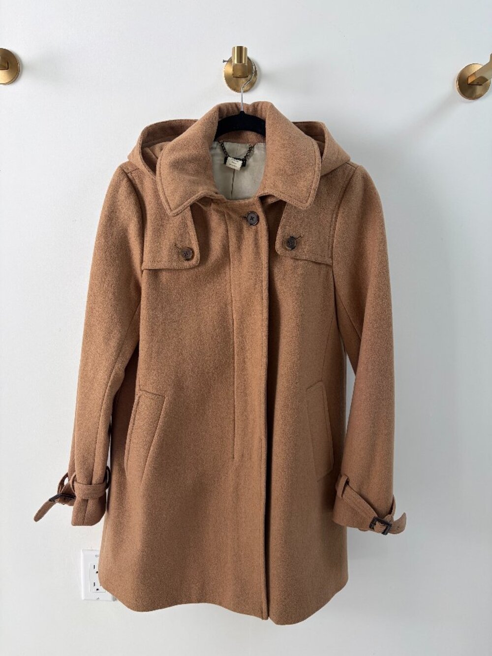 J.Crew Duffle Coat with Detachable Hood in Camel